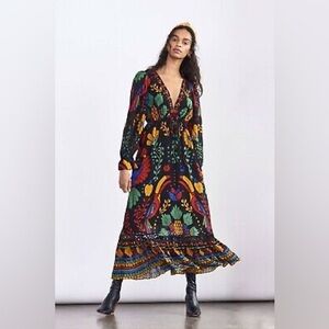 Farm Rio Georgette Maxi Dress Size Medium